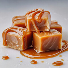 caramel candy on a white background