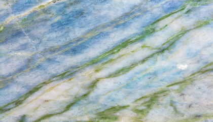 Marble texture background, stone slab with blue and green streaks