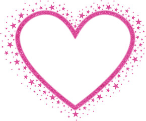 Glow Light Pink Love with Pink Sparkling glitter Stars Vector clipart icon #1