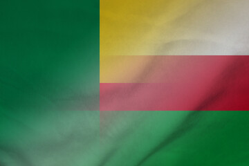 Benin and Oman political flag international negotiation OMN BEN