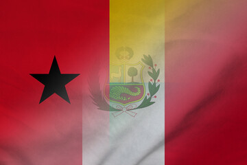 Obraz na płótnie Canvas Guinea Bissau and Peru government flag transborder negotiation PER GNB