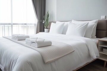 White towel on bed