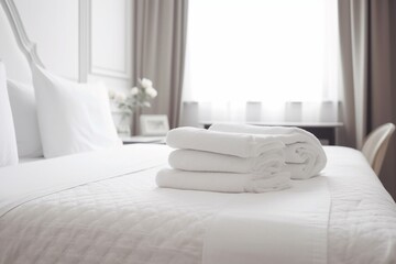 White towel on bed
