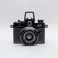 single isolate vintage photo camera on white background