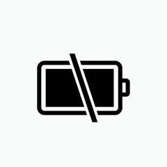 Low Battery Icon - Vector, Powerless  Sign and Symbol for Design, Presentation, Website or Apps Elements. 