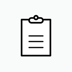 Clipboard Icon. Paper Holder Board. Check Results, Job Monitoring Symbol - Vector.  