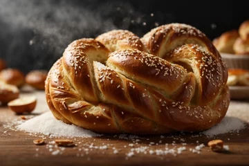 Poster baked bread (Pretzel) © Fast Food