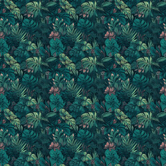 Seamless Tropical Pattern Tile