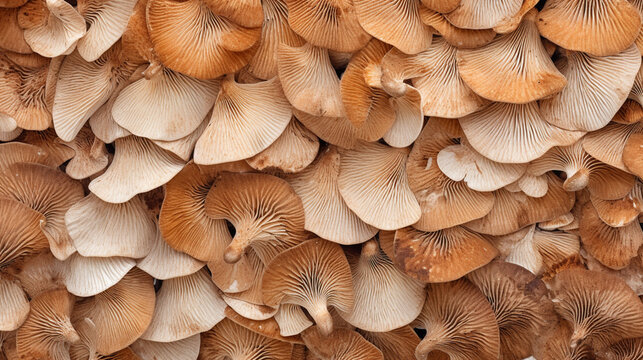 Mushroom Backdrop. Mushroom Background. Chanterelles mushrooms just picked the forest. AI Generative