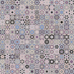 Floral geometric shapes vintage style seamless pattern background.