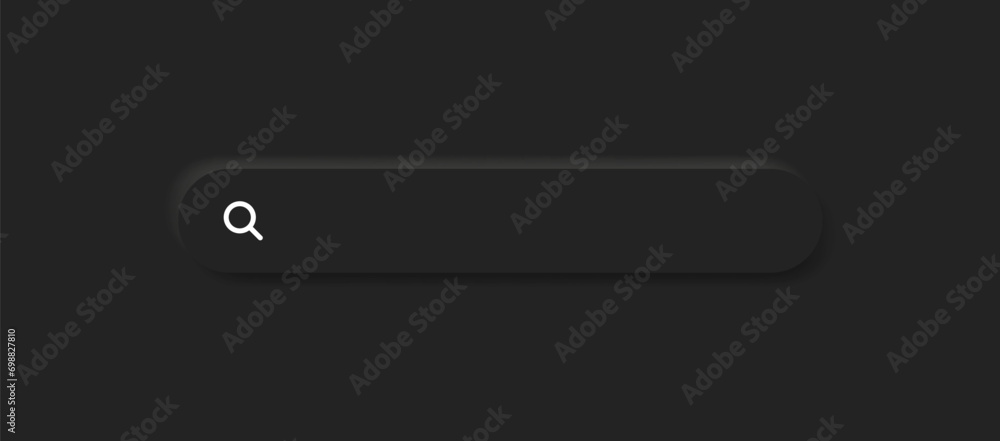 Poster search bar frame with magnifier icon, search boxes template for web page internet browser in 3d. bla