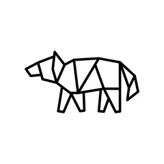 Origami dog outline icons, minimalist vector illustration ,simple transparent graphic element .Isolated on white background