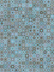 Floral geometric mandala shapes, vintage style seamless pattern background.