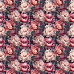 Watercolor Seamless Peonies Peony Pattern Wallpaper