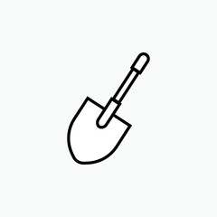 Shovel Icon. Gardening,Trowel. Dig Tool Symbol - Vector.