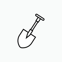 Shovel Icon. Gardening,Trowel. Dig Tool Symbol - Vector.