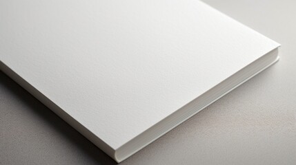 A detailed close-up of a blank book mockup, capturing its fine craftsmanship and blank canvas for...