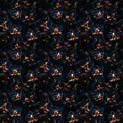 Seamless Gold Copper Flowers Pattern Wallpaper