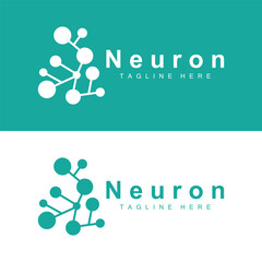Neuron logo simple design network cel technology particles template Illustration