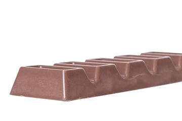 Chocolate macro photo. Chocolate bar isolate.