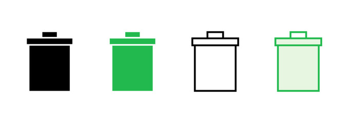 Trash icon set. trash can icon. delete icon vector. garbage