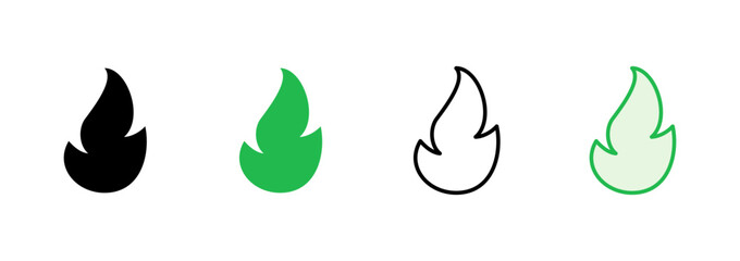 Obraz premium Fire icon set. fire vector icon