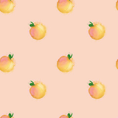 Seamless pattern. Sweet peach on the peach background