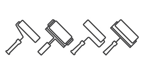 Simple icon line of roller painter vector illustration. Roller painter icons. Paint tools vector icon set.  Symbol of decorating and art.