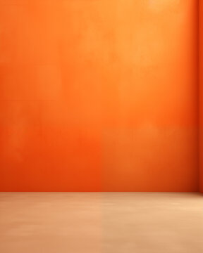 empty room with orange wall