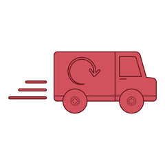 Flat line delivery. Vector illustration with logistic theme and flat line vector style. Editable vector element.