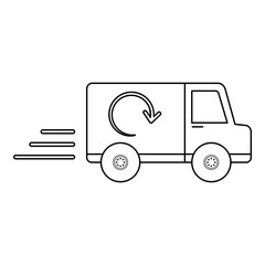 Delivery line art. Vector illustration with logistic theme and line art vector style. Editable vector element.
