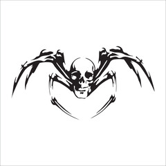 vector illustration of a skull-headed spider