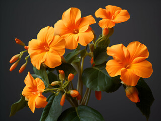 crossandra flower in studio background, single crossandra flower, Beautiful flower, ai generated image