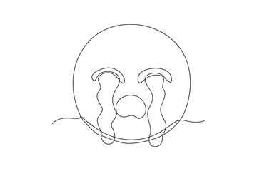 Obraz premium Continuous one line drawing expressions concept. Emoji character. Doodle vector illustration