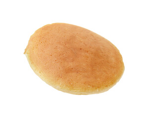 One fresh pancake isolated on white. Tasty breakfast