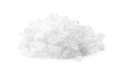 Pile of sea salt isolated on white