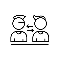 Change avatar outline icons, minimalist vector illustration ,simple transparent graphic element .Isolated on white background