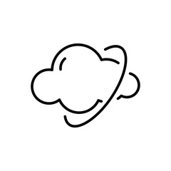 Cloud network outline icons, minimalist vector illustration ,simple transparent graphic element .Isolated on white background