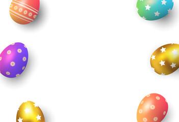 Easter clean background vector with 3d effect colorfull eggs