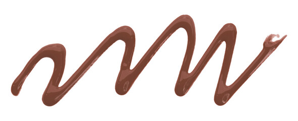 Brown watercolor painted zigzag lines isolated on transparent background.