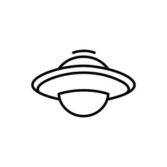 Ufo outline icons, military minimalist vector illustration ,simple transparent graphic element .Isolated on white background