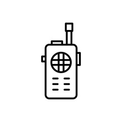 Walkie talkie outline icons, military minimalist vector illustration ,simple transparent graphic element .Isolated on white background