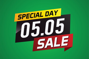 5.5 Special day sale word concept vector illustration with ribbon and 3d style for use landing page, template, ui, web, mobile app, poster, banner, flyer, background, gift card, coupon

