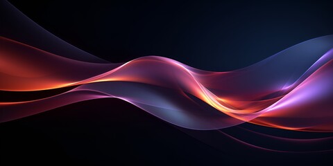 Fototapeta premium 3D Render Dynamic Waves of Light in a Dark Background, Dynamic Waves, Light, Dark