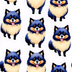 Fototapeta premium Pomeranian dogs pattern