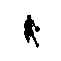 Basketball player silhouette illustration isolated on Transparent