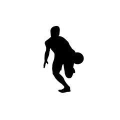 Fototapeta na wymiar Basketball player silhouette illustration isolated on Transparent