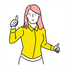 Business woman, businessperson or female employee staff people cartoon. Company professional minimalist illustration vector