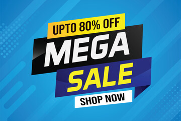 Mega sale word concept vector illustration and 3d style, landing page, template, ui, web, mobile app, poster, banner, flyer, background, gift card, coupon, label, wallpaper

