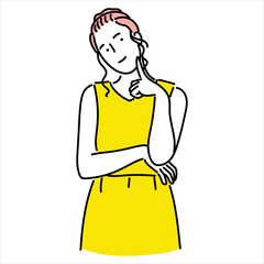 Business woman, businessperson or female employee staff people cartoon. Company professional minimalist illustration vector